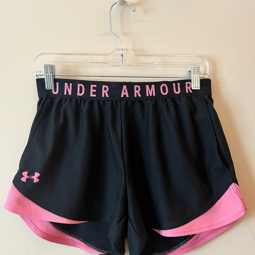 Under Armour Women's Athletic Shorts Black with Pink Accents